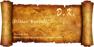 Dibuz Kornél névjegykártya