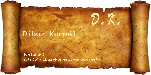 Dibuz Kornél névjegykártya